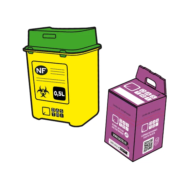 Boîtes DASTRI pour collecter les déchets de soins médicaux